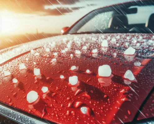 Leasingfahrzeug Aufbereitung München Motorhaube-mit-Hagelschaden